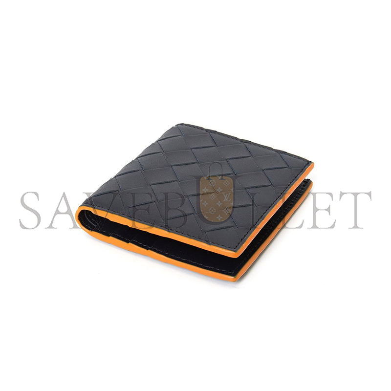 B0tt*ga Ven*ta INTRECCIATO BI-FOLD WALLET SPACE GREY PAPAYA 749400V3LZ18945 (10*9.5*1cm)